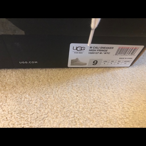 BNIB UGG men’s suede Cali Fringe Brekan sneakers SZ 9! - Picture 5 of 7